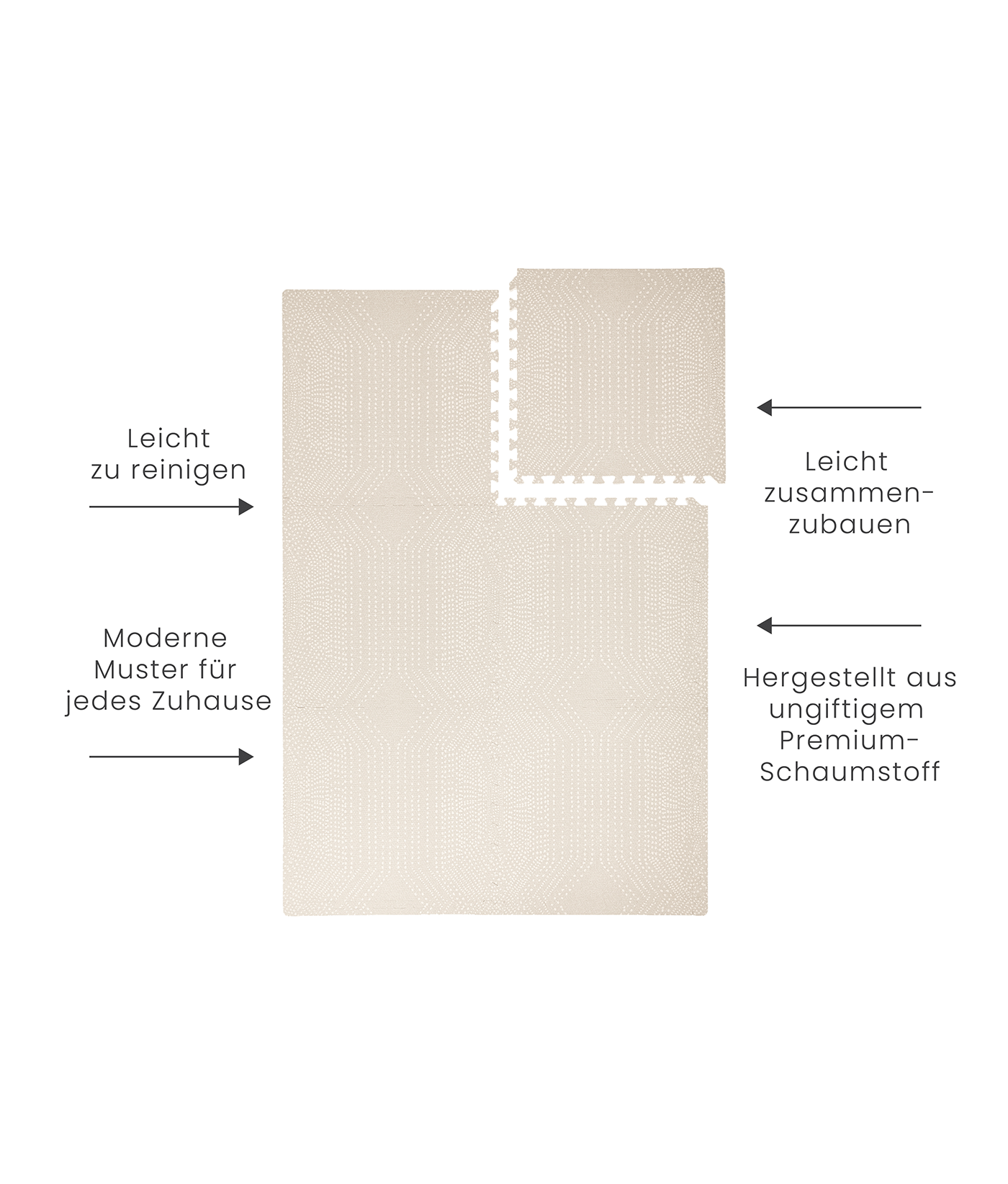 TODDLEKIND - Premium Foam Playmats | Deco - Ecru