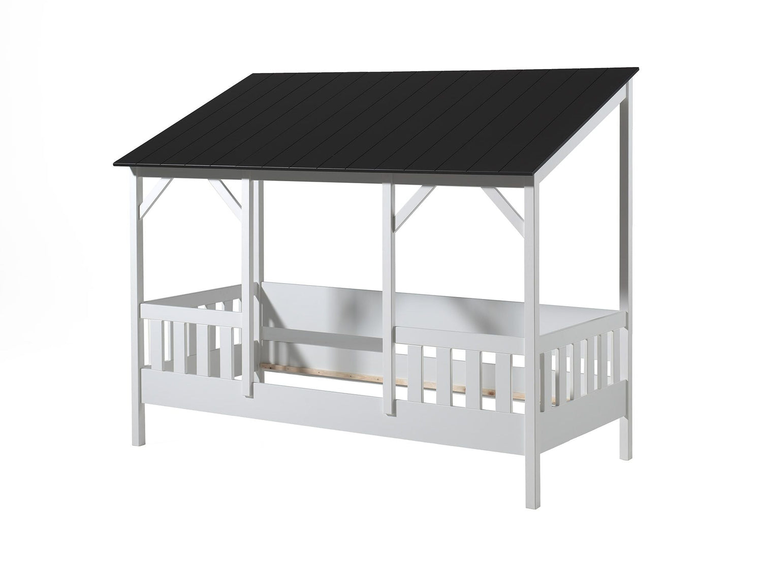 Lit Cabane(03) HOUSEBED 90x200cm Toit Noir VIPACK