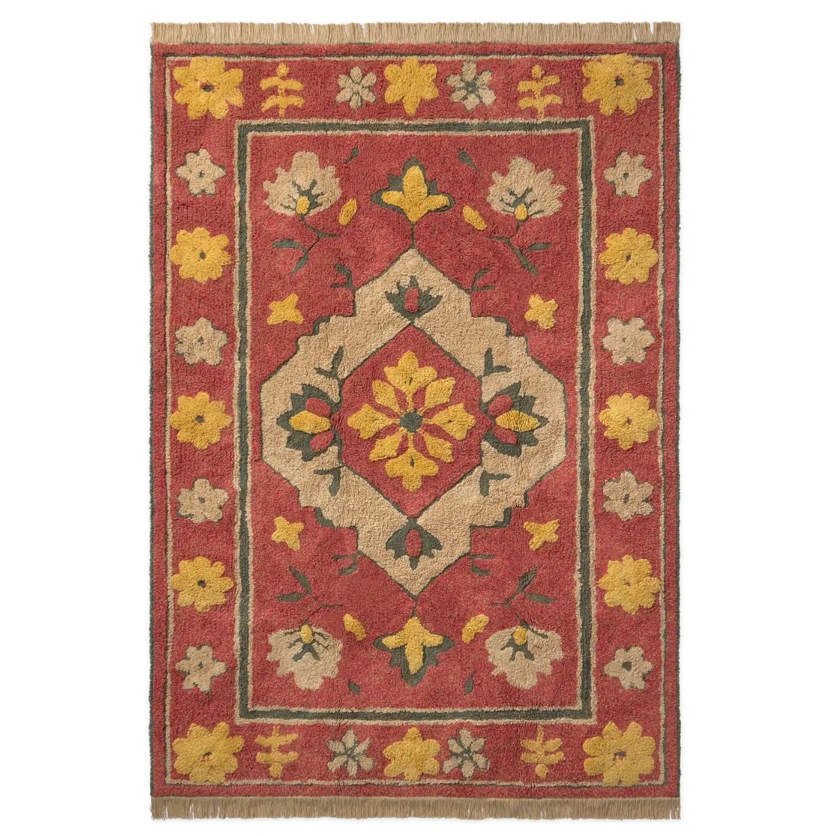 Waschbarer Teppich Persisches Rot 140 x 200 Cm