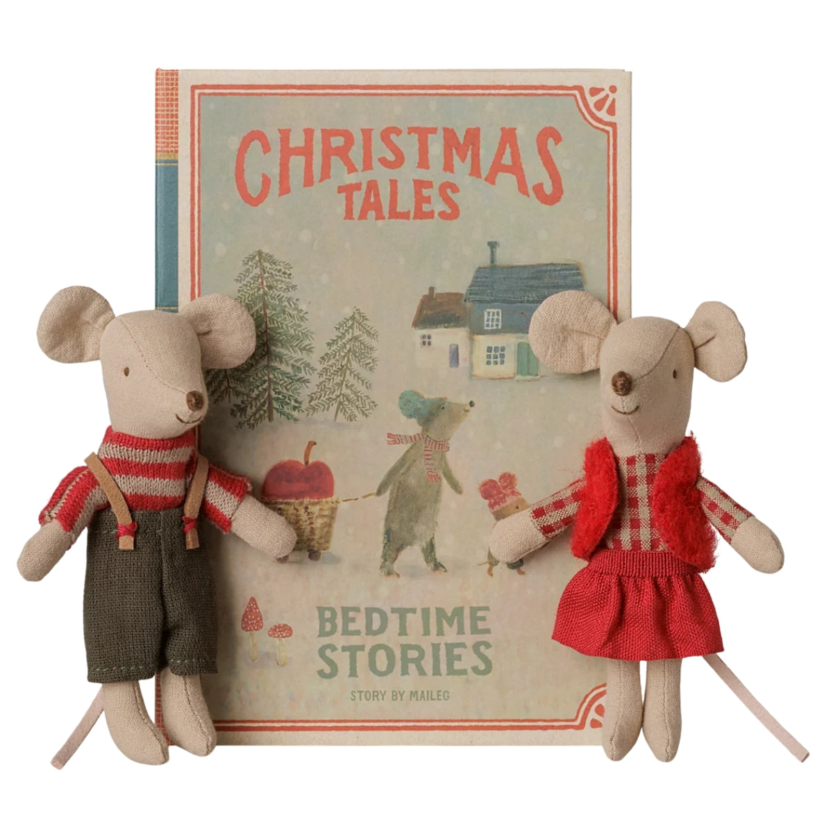 Jumeaux Souris De Noël, Petite Sœur Et Petit Frère Dans Leur Coffret Livre