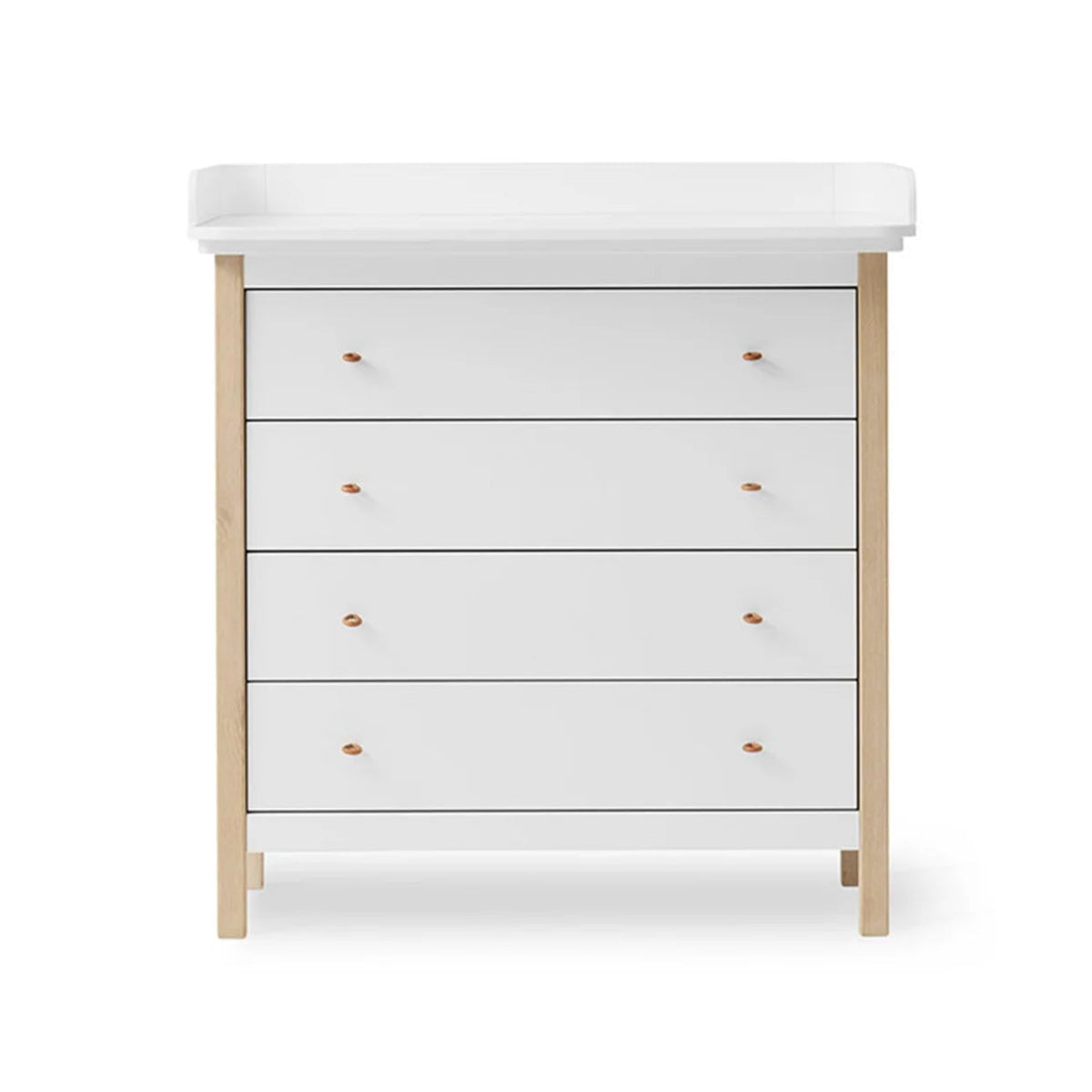 Commode à Langer 4 Tiroirs Wood, Blanc/Chêne OLIVER FURNITURE