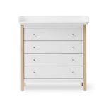 Commode à Langer 4 Tiroirs Wood, Blanc/Chêne OLIVER FURNITURE