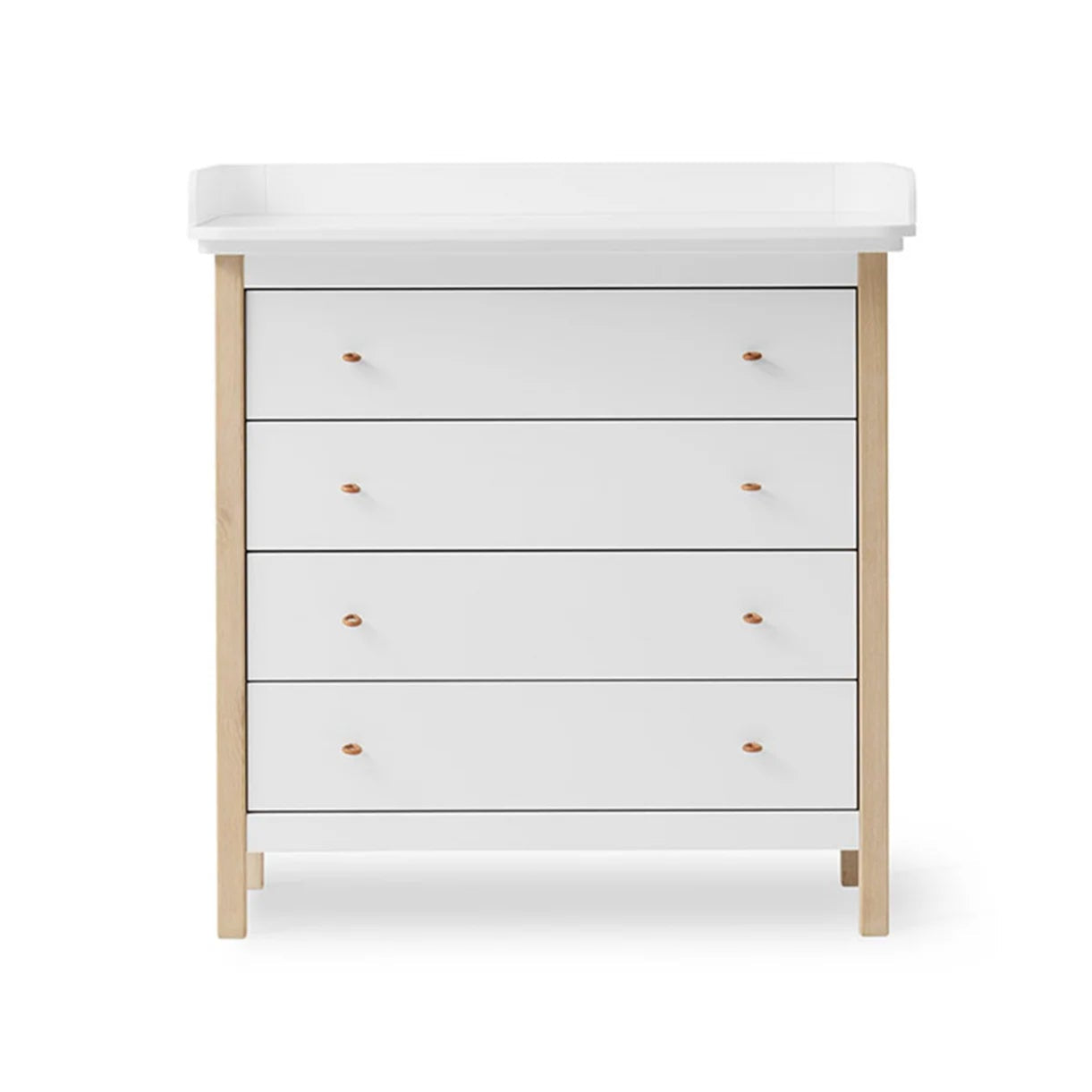 Commode à Langer 4 Tiroirs Wood, Blanc/Chêne OLIVER FURNITURE