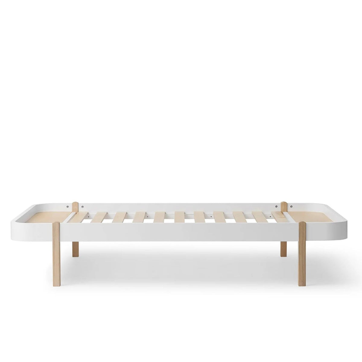 Lit 120 Wood Lounger, Blanc/Chêne OLIVER FURNITURE