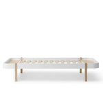 Lit 120 Wood Lounger, Blanc/Chêne OLIVER FURNITURE