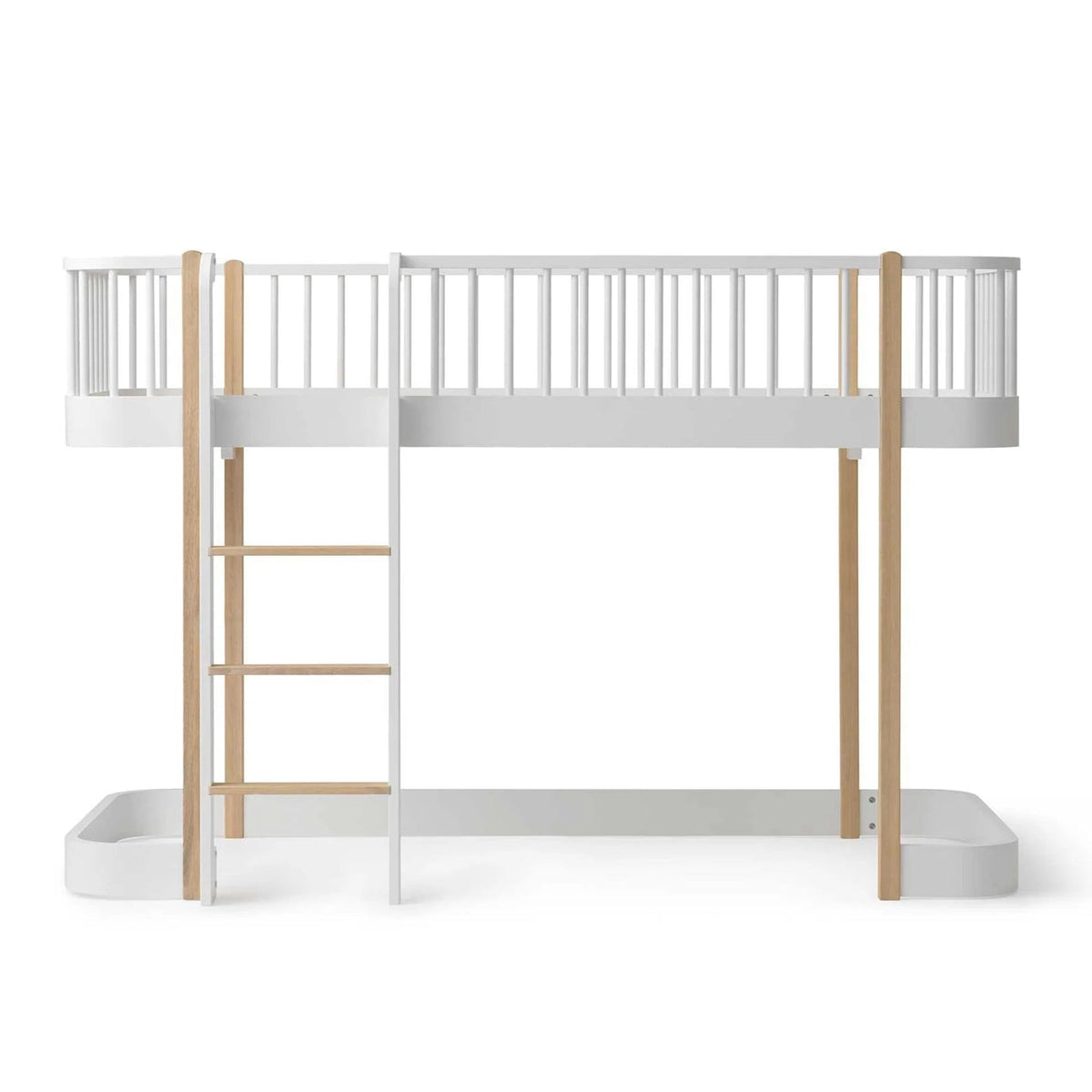 Lit Mezzanine Mi-haut Wood Original, Blanc/Chêne OLIVER FURNITURE