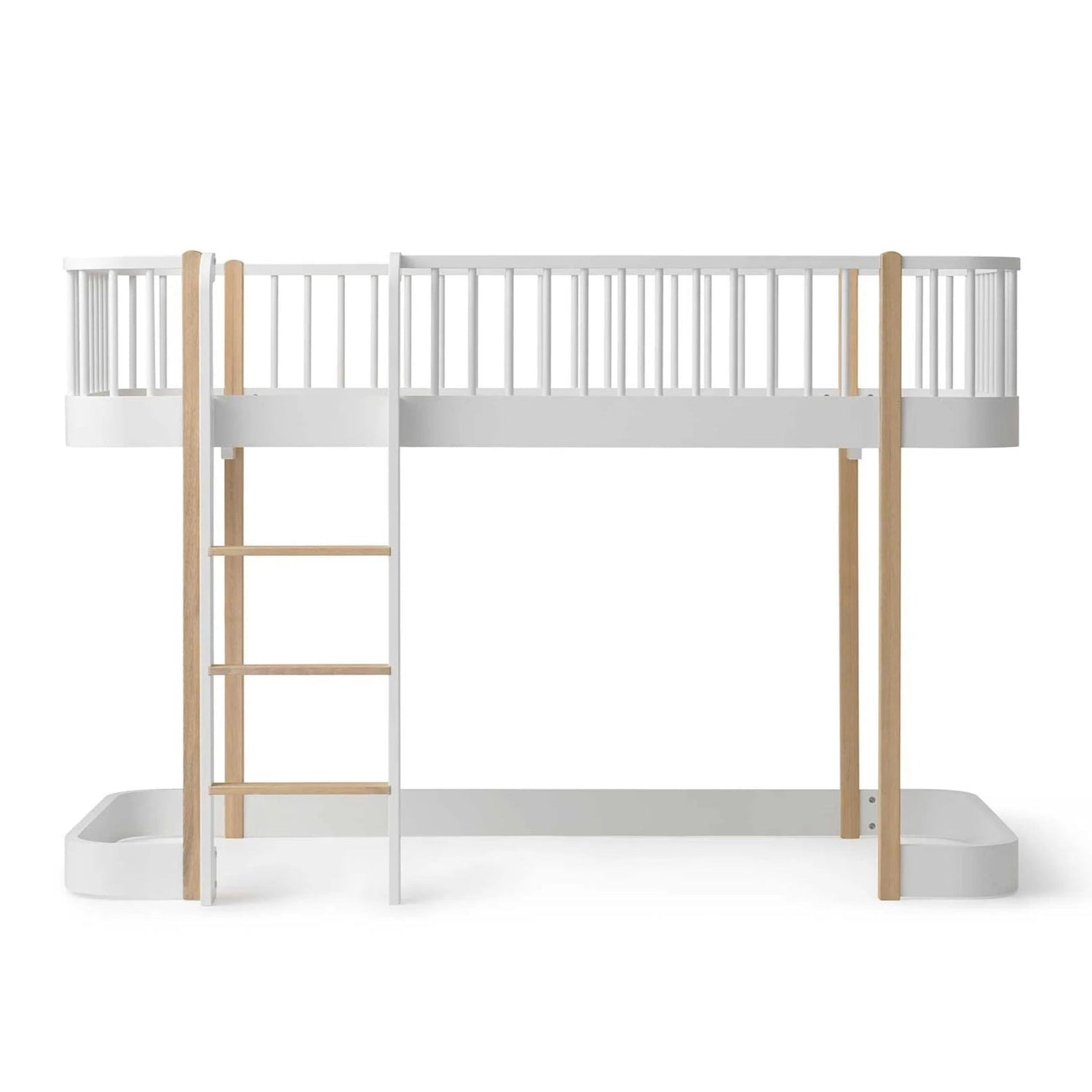 Lit Mezzanine Mi-haut Wood Original, Blanc/Chêne OLIVER FURNITURE