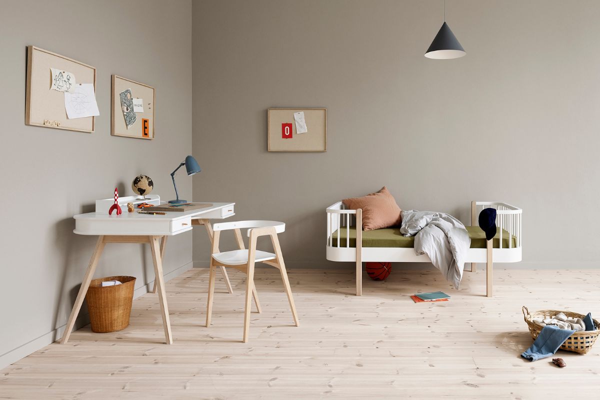 Bureau Wood 72,6 cm, Blanc/Chêne OLIVER FURNITURE