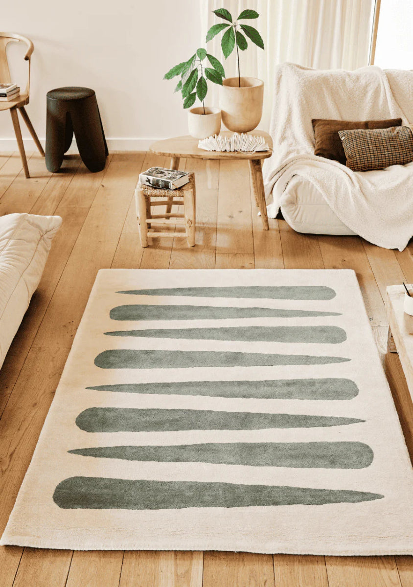 BLEUU - STUDIO - Tapis Enfant Mikado Kaki 140 x 200 Cm