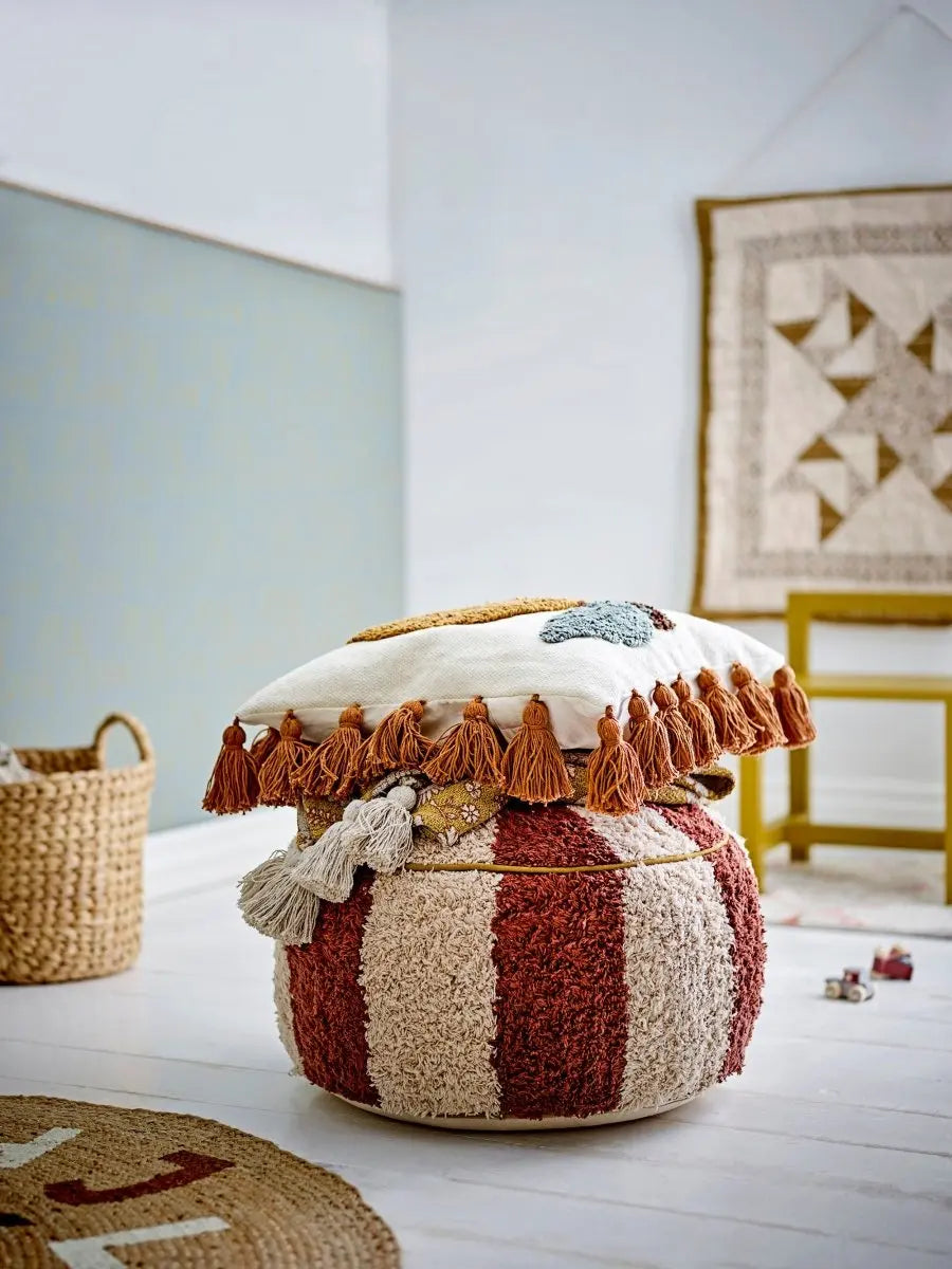 BLOOMINGVILLE MINI - Charoline Pouf, Marron, Coton