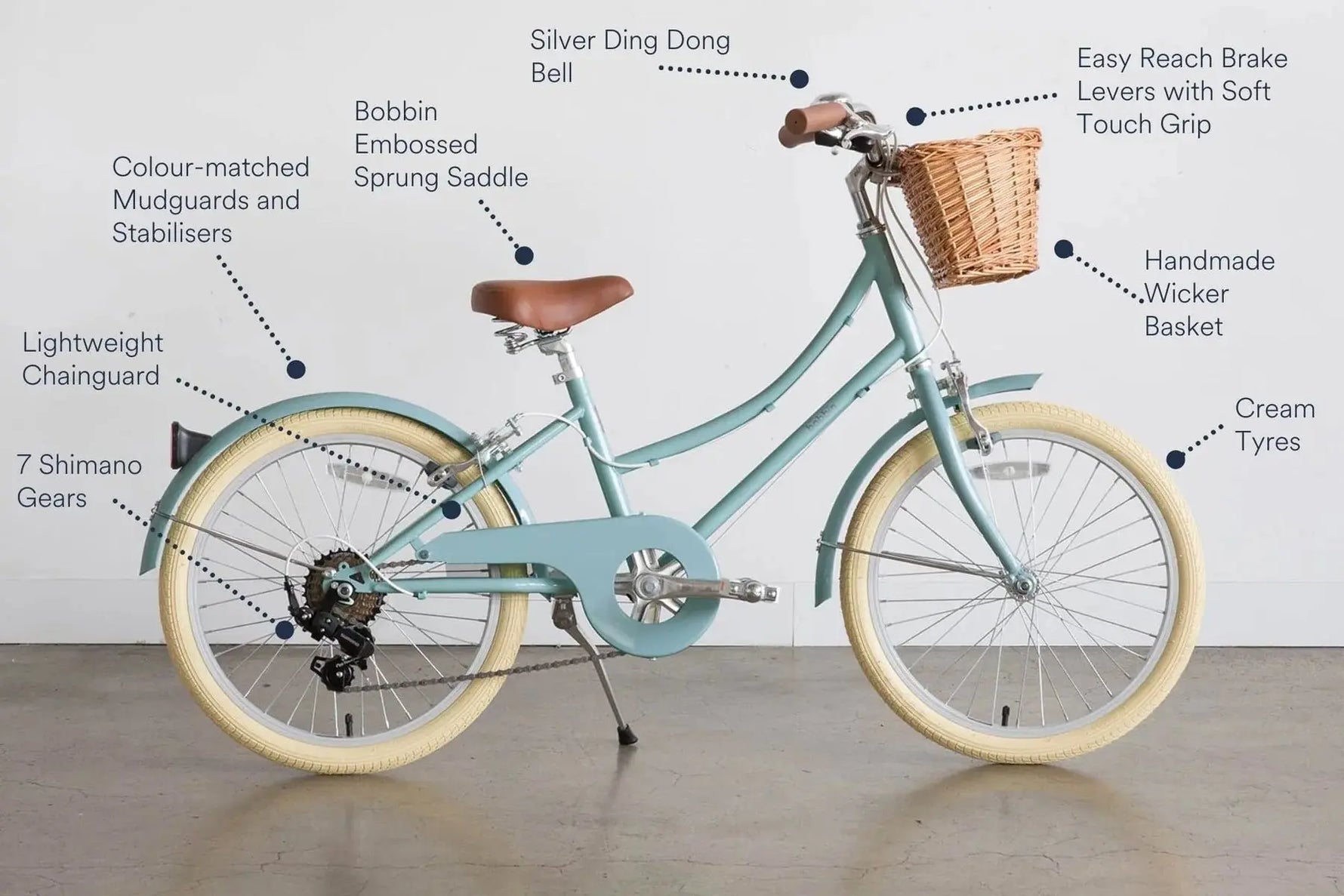 BOBBIN BIKES - Vélo Enfant Gingersnap 20" - Bleu Ciel