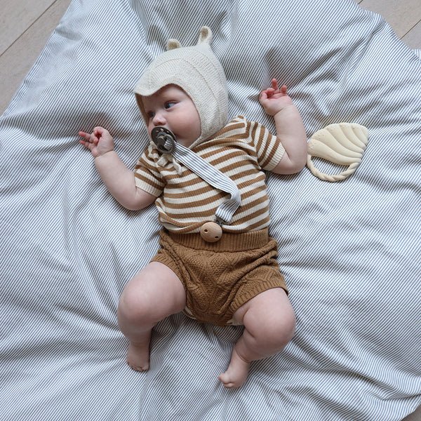 CAM CAM - Couverture Douce - Ocs Classic Rayures Bleues