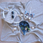 CAM CAM - Couverture Douce - Ocs Classic Rayures Bleues