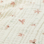 CAM CAM - Couverture Pour Bébé En Mousseline - Gots Windflower Crème