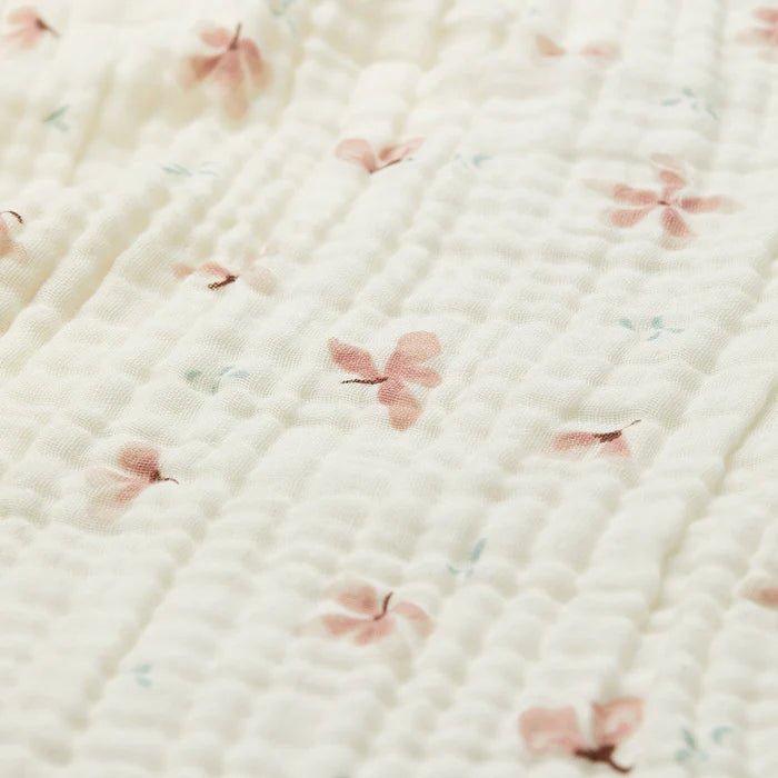 CAM CAM - Couverture Pour Bébé En Mousseline - Gots Windflower Crème