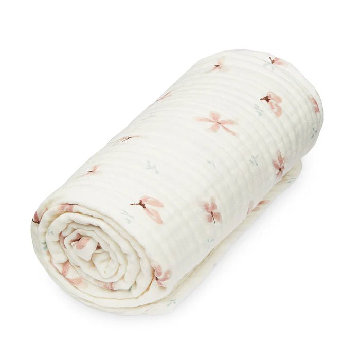 CAM CAM - Couverture Pour Bébé En Mousseline - Gots Windflower Crème