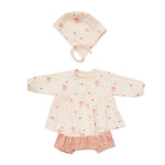 CAM CAM - Ensemble De Vêtements Et Bonnet Pour Poupée - Gots - Noeuds