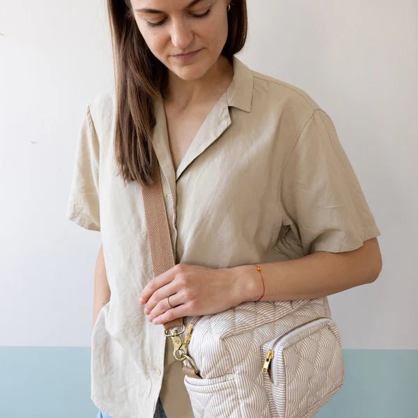 CAM CAM - Petit Sac À Langer - Ocs Classic Rayures Camel