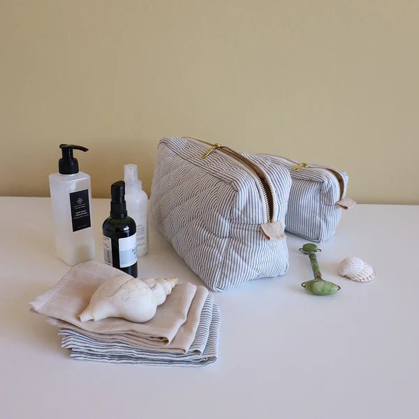 CAM CAM - Trousse De Beauté - Ocs Classic Rayures Bleu, Praliné