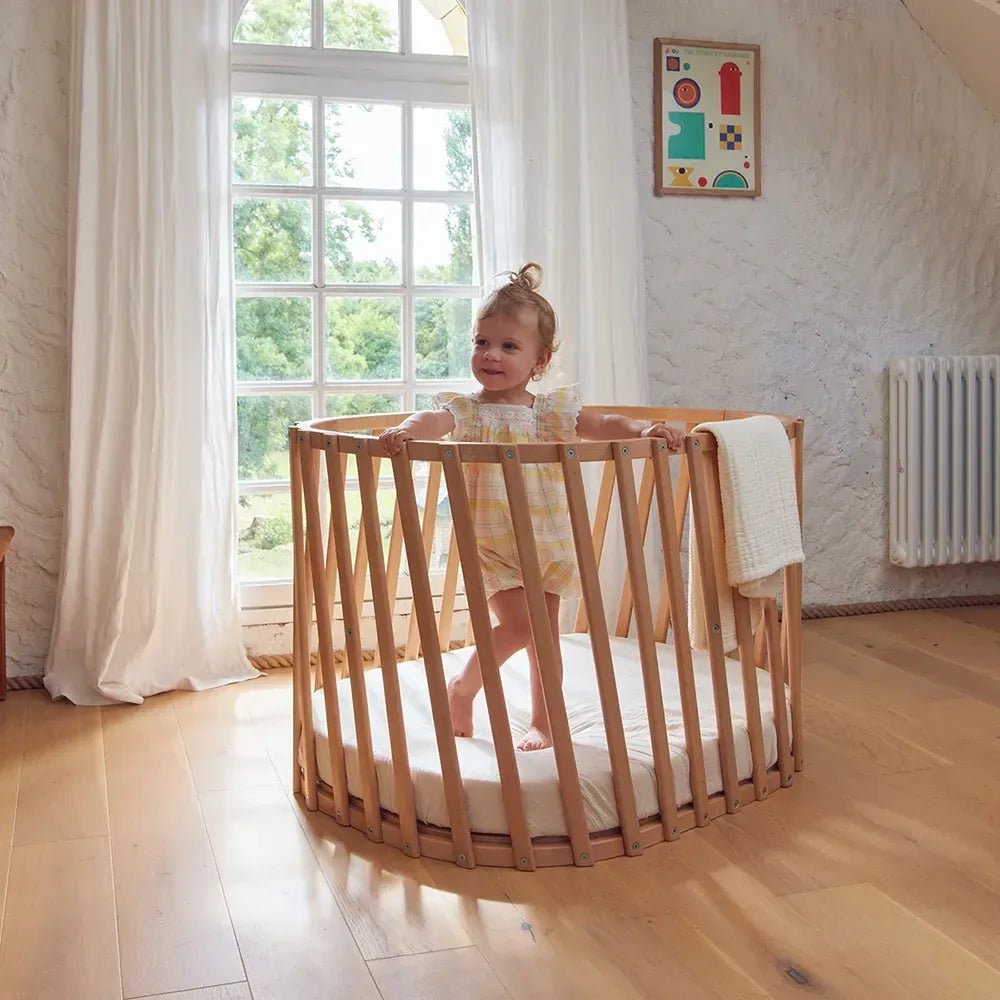CHARLIE CRANE-Lit Bébé évolutif LUGO Charlie Crane en Bois Naturel + Matelas