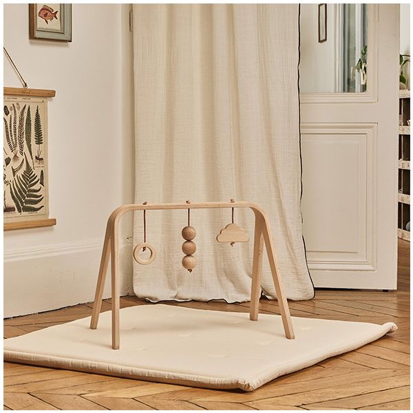 CHARLIE CRANE - Set d'Éveil Complet : Tapis TAMI Milk + Arche NAHO & Jouets en Bois