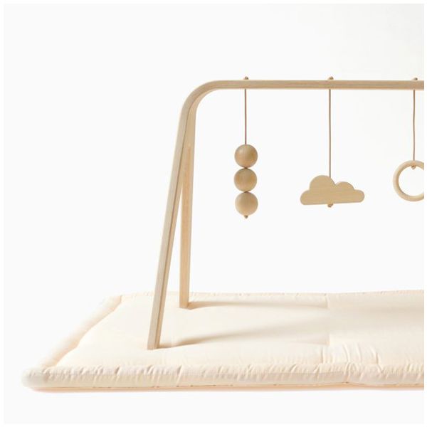 CHARLIE CRANE - Set d'Éveil Complet : Tapis TAMI Milk + Arche NAHO & Jouets en Bois