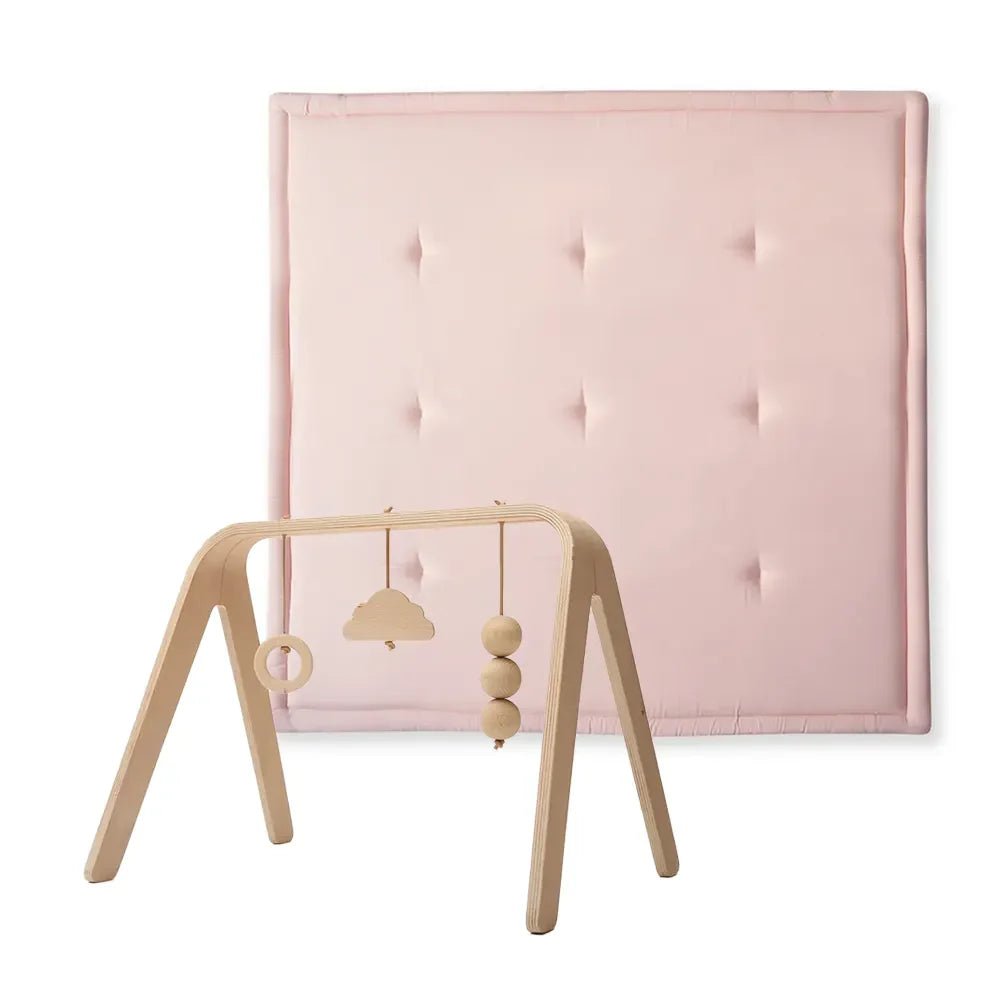 CHARLIE CRANE - Set d'Éveil Complet : Tapis TAMI Nude + Arche NAHO & Jouets en Bois