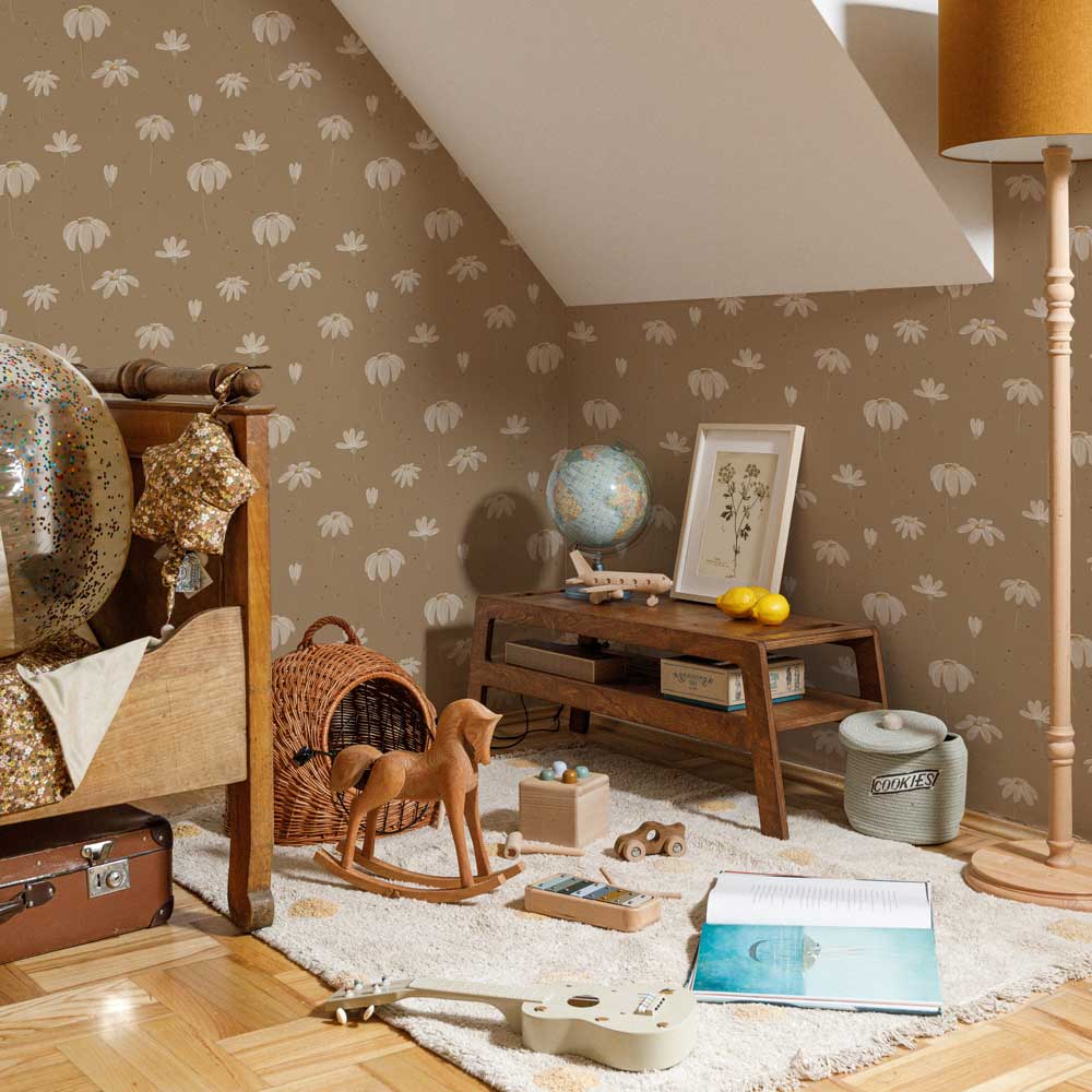 DEKORNIK - Papier Peint Pour Enfants Beige Prairie Féerique