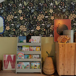 DEKORNIK - Papier Peint Pour Enfants Bleu Marine Champ De Fleurs