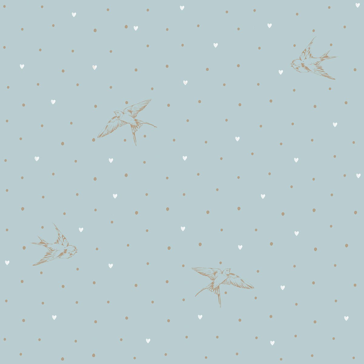 DEKORNIK - Papier Peint Pour Enfants Hirondelles Beige