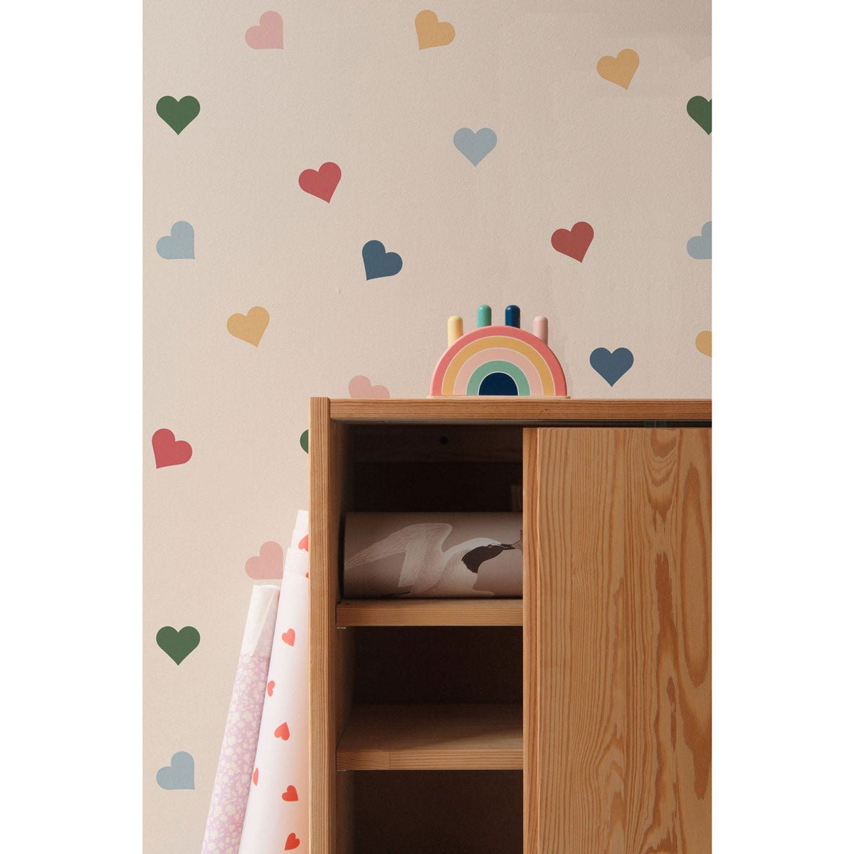 DEKORNIK - Papier Peint Pour Enfants Toutes Les Couleurs Cœurs