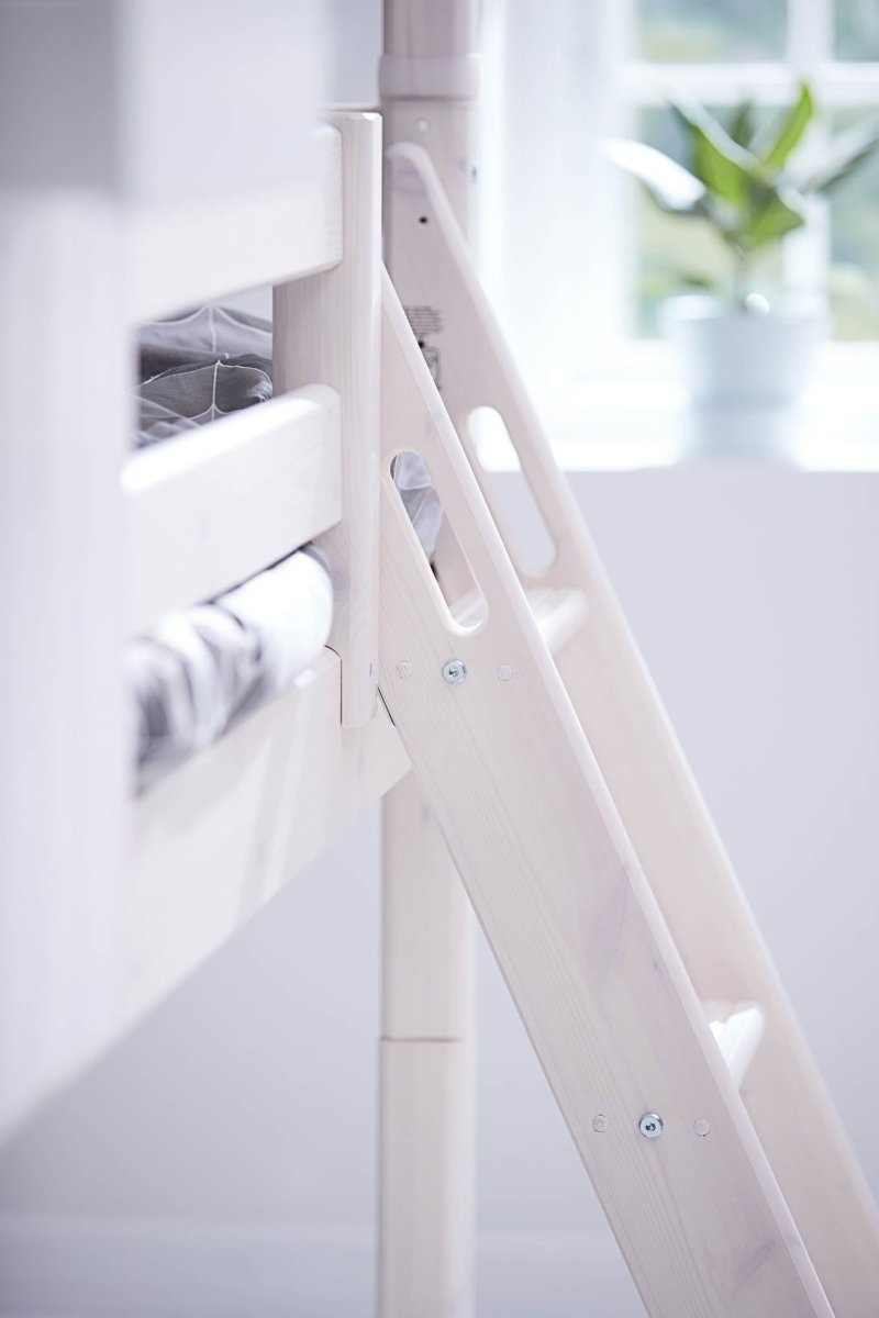 FLEXA-Lit Mi-hauteur Avec Maison Classic Pour Lit Simple - Blanc/Pin Blanchi-Les Petits