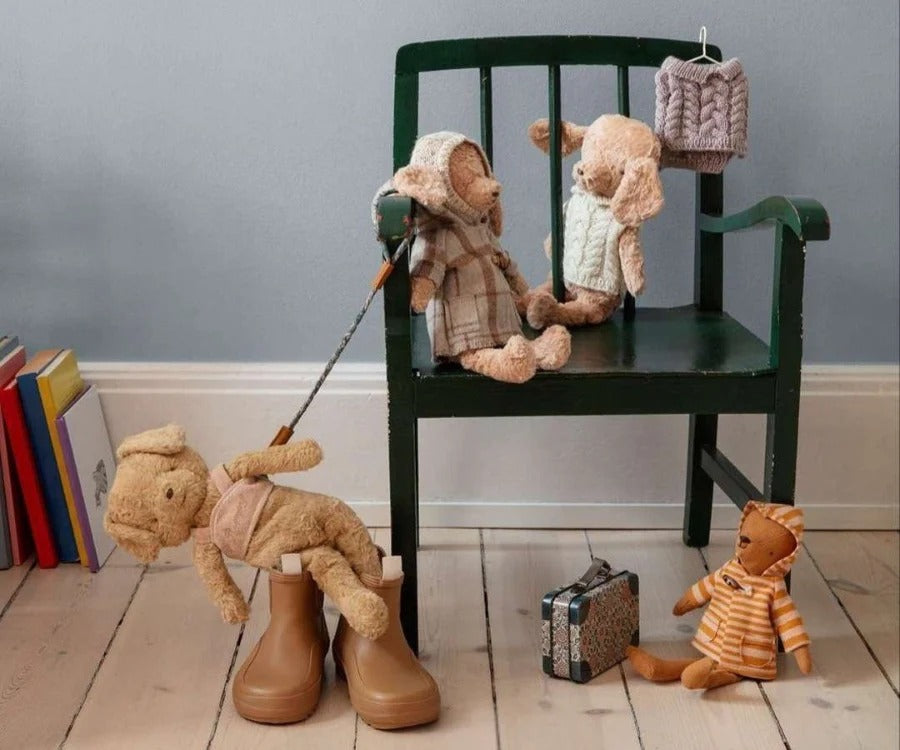 Hond Poedel, Vintage Knuffel - Roze Poeder