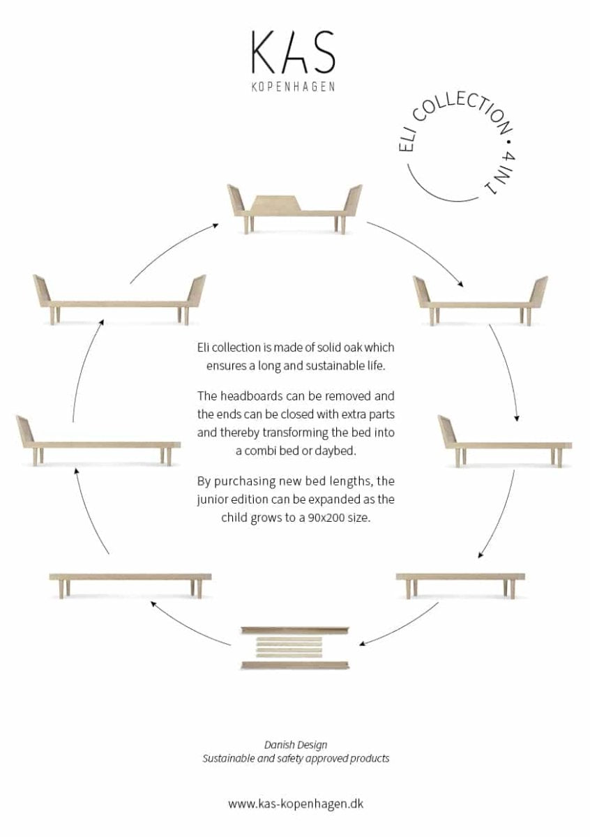 KAS COPENHAGEN - Lit Eli - Kas Copenhagen - 90 X 200 Cm - Chêne Huilé Naturel