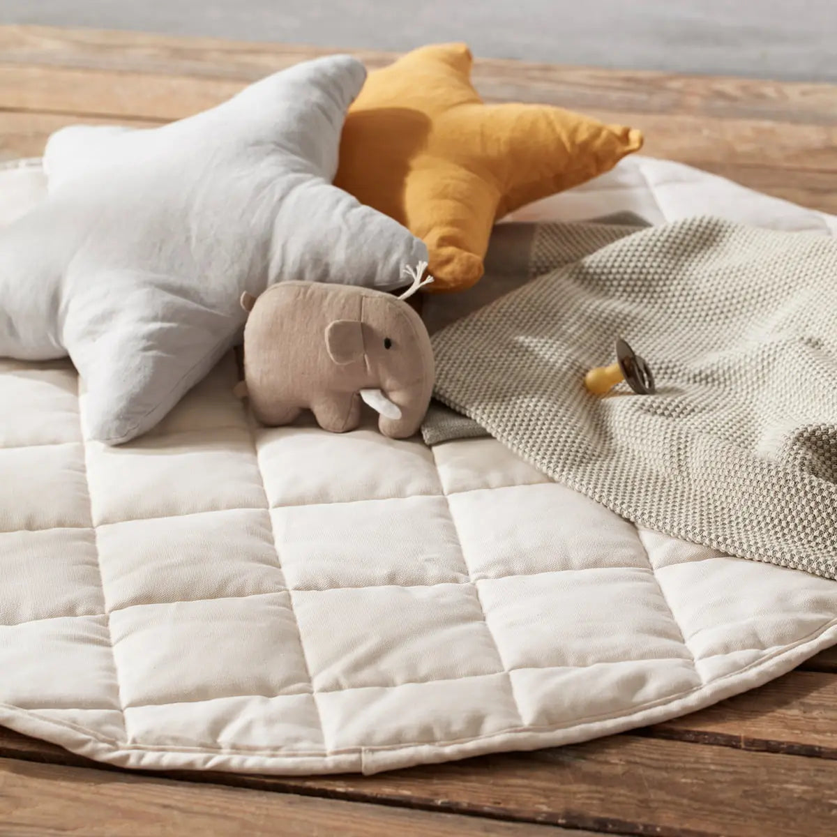 KID'S CONCEPT - Tapis de Jeu Rond – Blanc Cassé