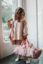 KONGES SLØJD - Couffin Souple Pour Poupée - Carreaux Rose Poudre