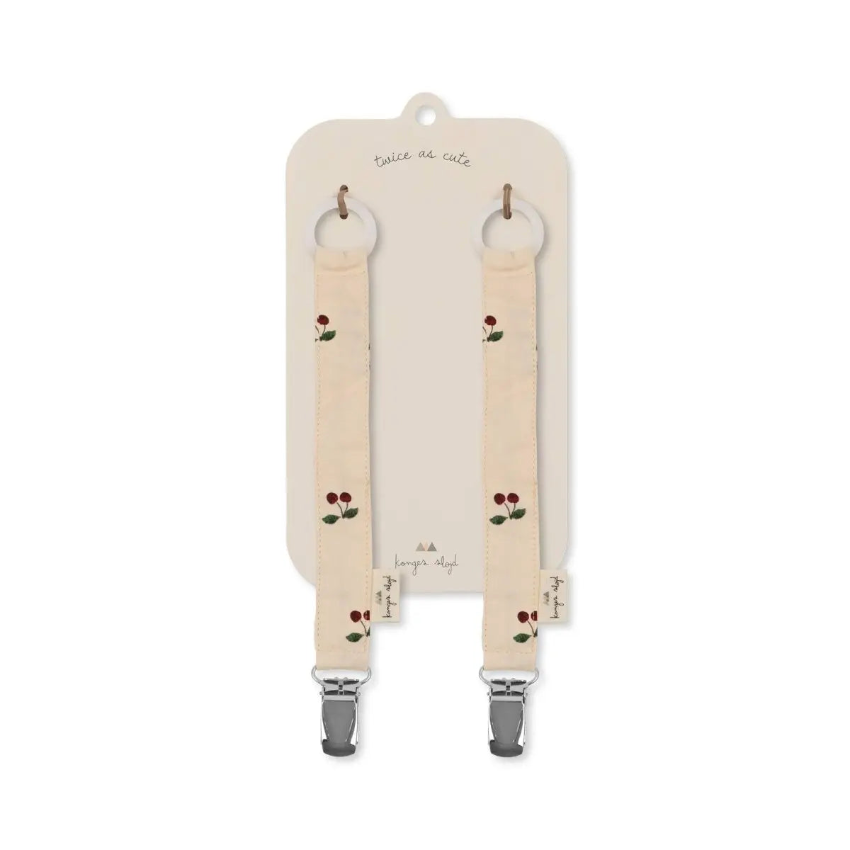 KONGES SLØJD - Lot De 2 Attaches - Tétines - Cerise
