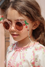 KONGES SLØJD - Lunettes De Soleil Junior - Fleur Rose Paillettes
