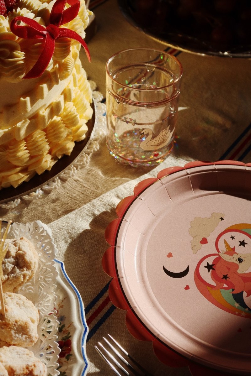 KONGES SLØJD - Paquet De 2 Gobelets À Paillettes - Cygne Blanc Cassé