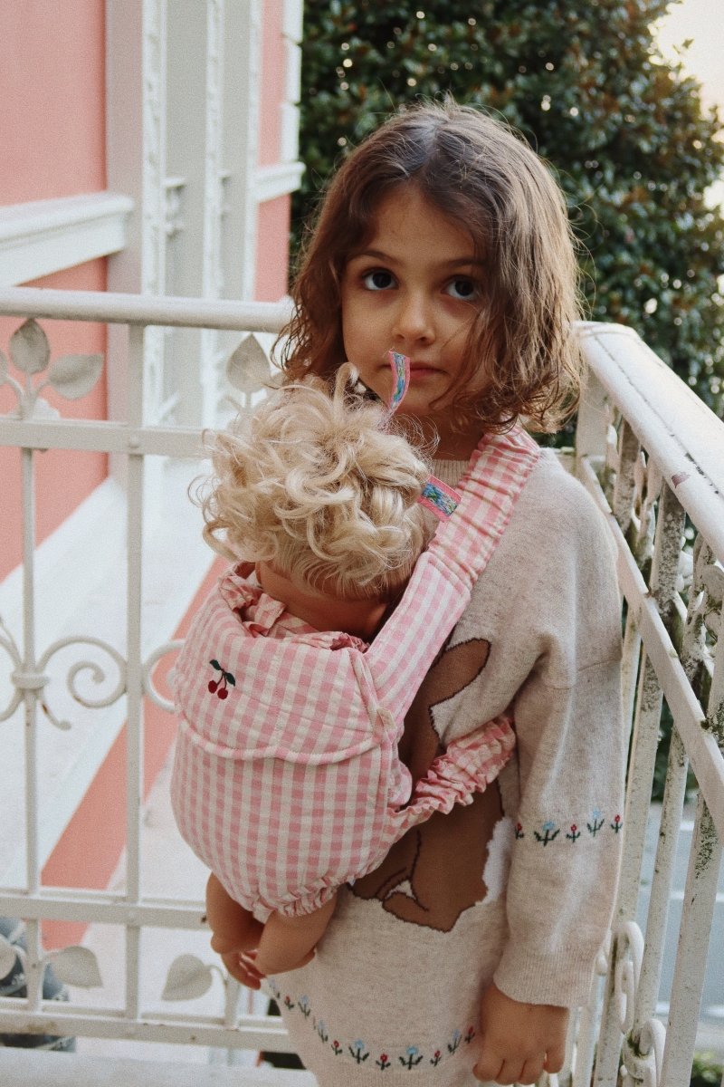 KONGES SLØJD - Porte - Poupée - Carreaux Rose Poudre