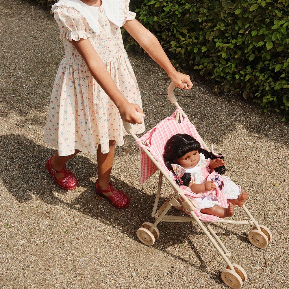 KONGES SLØJD - Poussette Canne Pour Poupée - Bubblegum Check