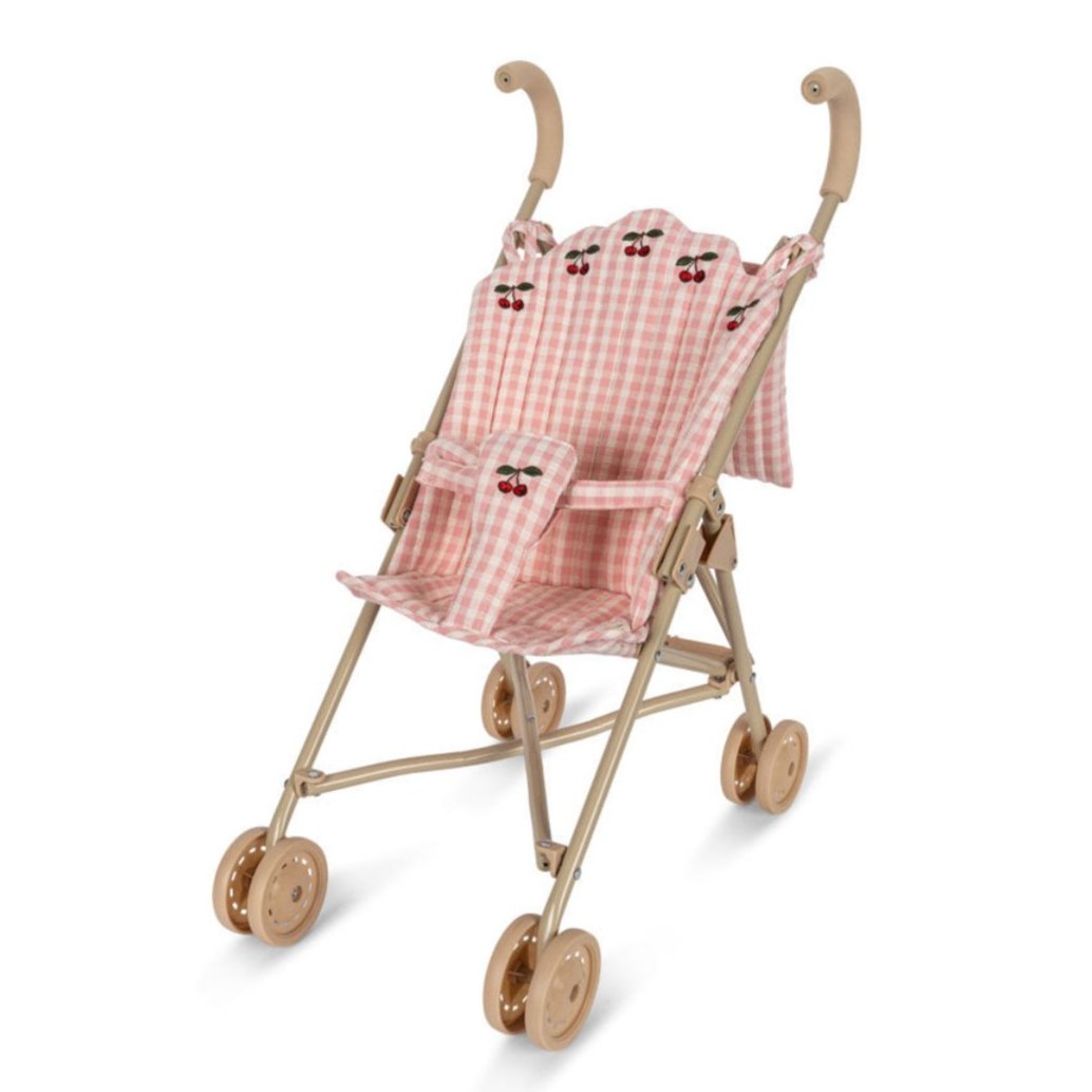 KONGES SLØJD - Poussette De Poupée - Carreaux Rose Poudre