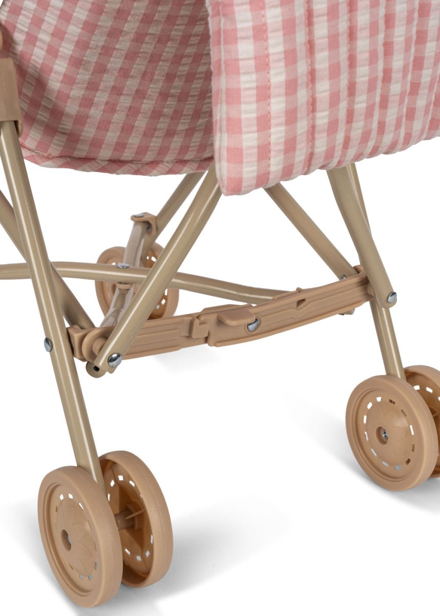 KONGES SLØJD - Poussette De Poupée - Carreaux Rose Poudre