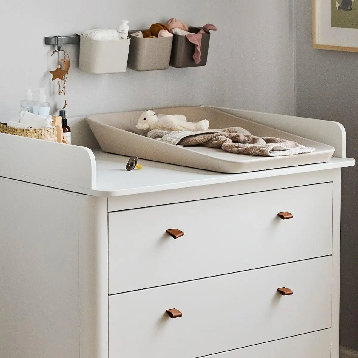 LEANDER - Commode 3 Tiroirs Classic, Blanc