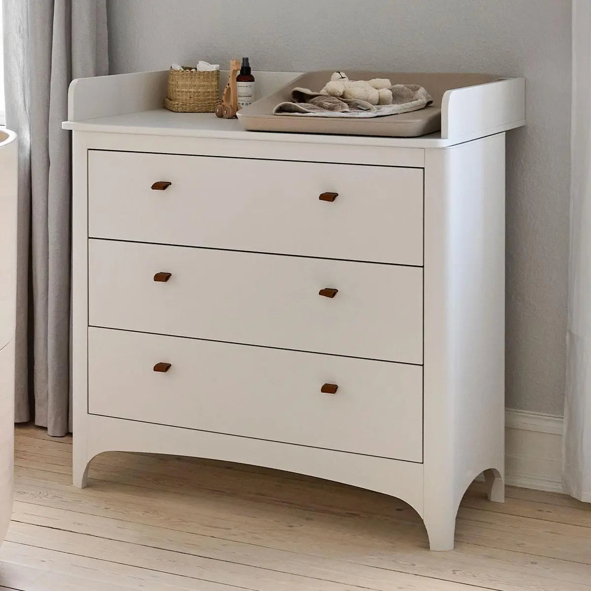 LEANDER - Commode 3 Tiroirs Classic, Blanc