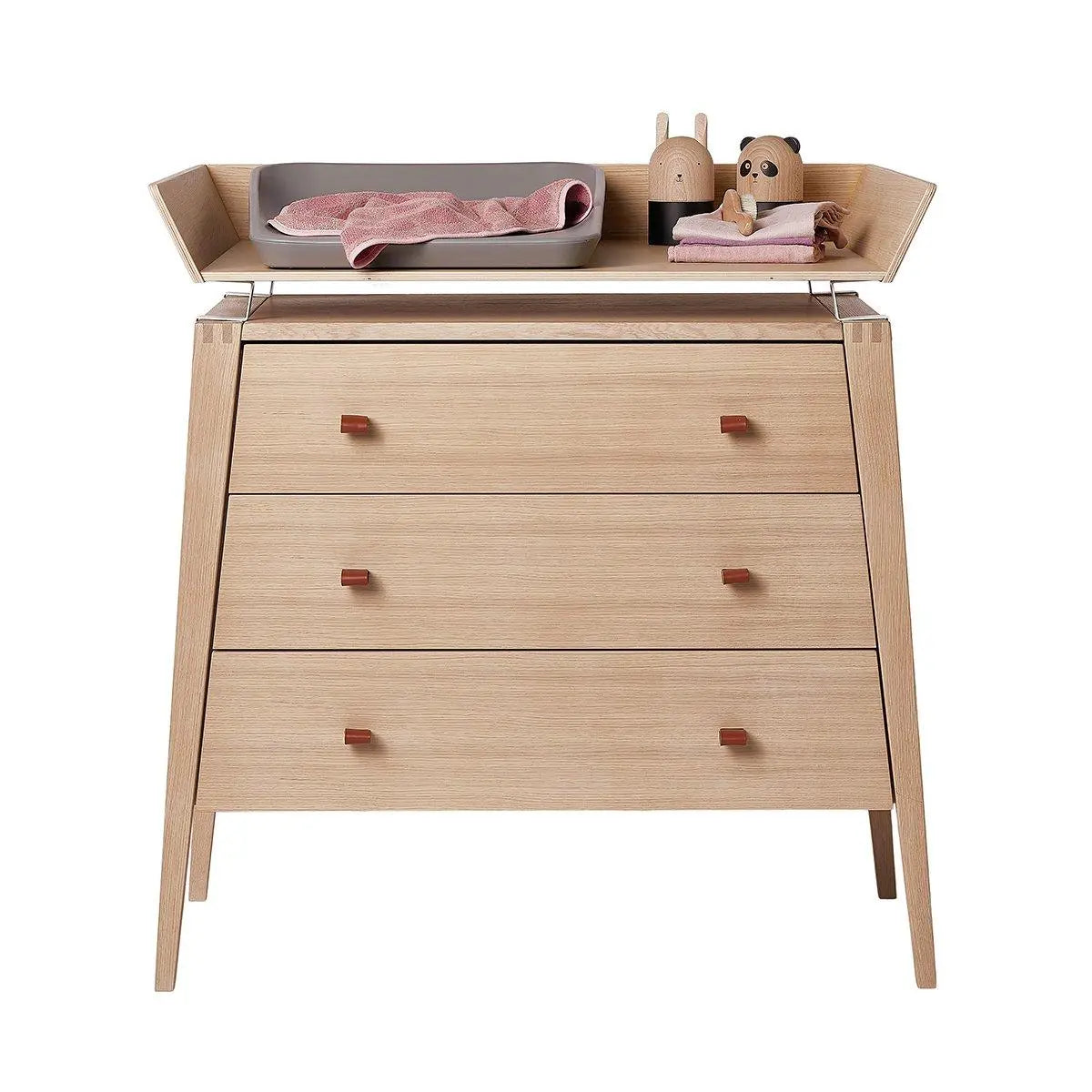 LEANDER - Commode 3 Tiroirs Linea, Chêne