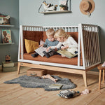 LEANDER - Lit Bébé Luna, 120cm, Blanc/chêne