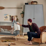 LEANDER - Lit Bébé Luna, 140x70 Cm, Gris/chêne