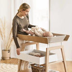 LEANDER - Table À Langer Linea Avec Matelas, Hêtre