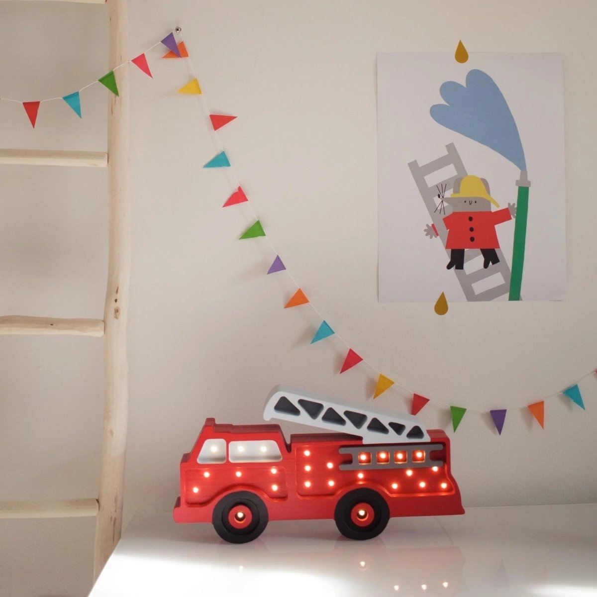 LITTLE LIGHTS-Veilleuse Little Lights - Camion de Pompiers | Rouge